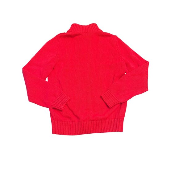 Lands End M Red Cable Knit Half-Zip Sweater - Picture 6 of 6